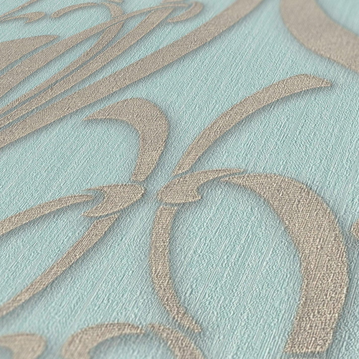 Livingwalls Mata Hari Vinyl-Vliestapete Türkis Braun Blau 10,05 m x 0,53 m