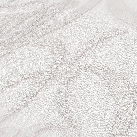 Livingwalls Mata Hari Vinyl-Vliestapete Weiß Creme 10,05 m x 0,53 m