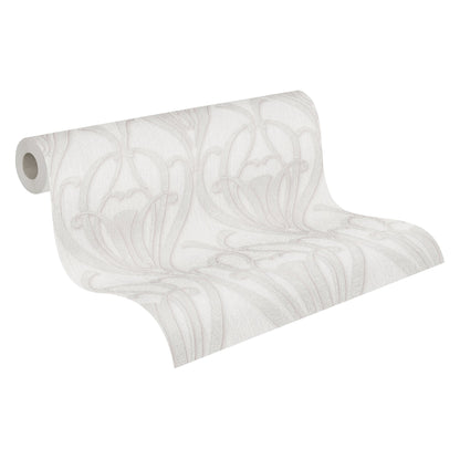 Livingwalls Mata Hari Vinyl-Vliestapete Weiß Creme 10,05 m x 0,53 m