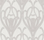 Livingwalls Mata Hari Vinyl-Vliestapete Grau Weiß 10,05 m x 0,53 m