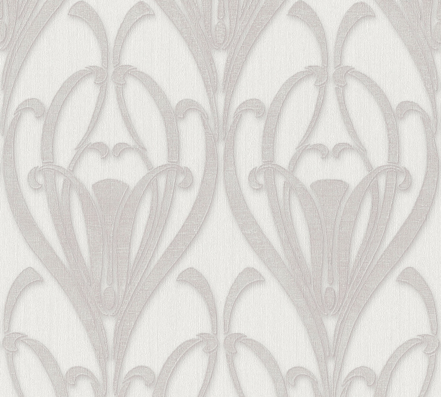 Livingwalls Mata Hari Vinyl-Vliestapete Grau Weiß 10,05 m x 0,53 m