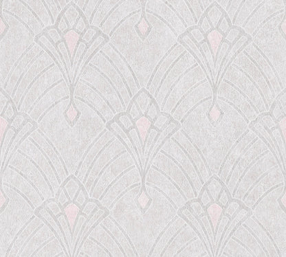 Livingwalls Mata Hari Vinyl-Vliestapete Creme Rosa Grau 10,05 m x 0,53 m