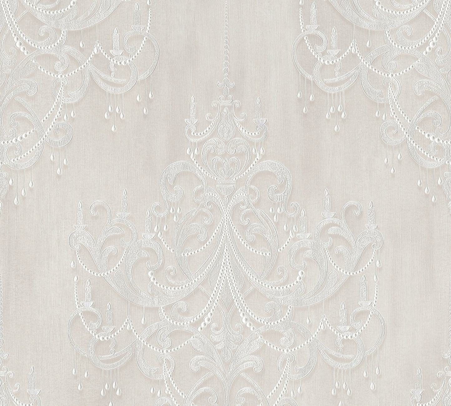 Livingwalls Mata Hari Vinyl-Vliestapete Weiß Grau 10,05 m x 0,53 m