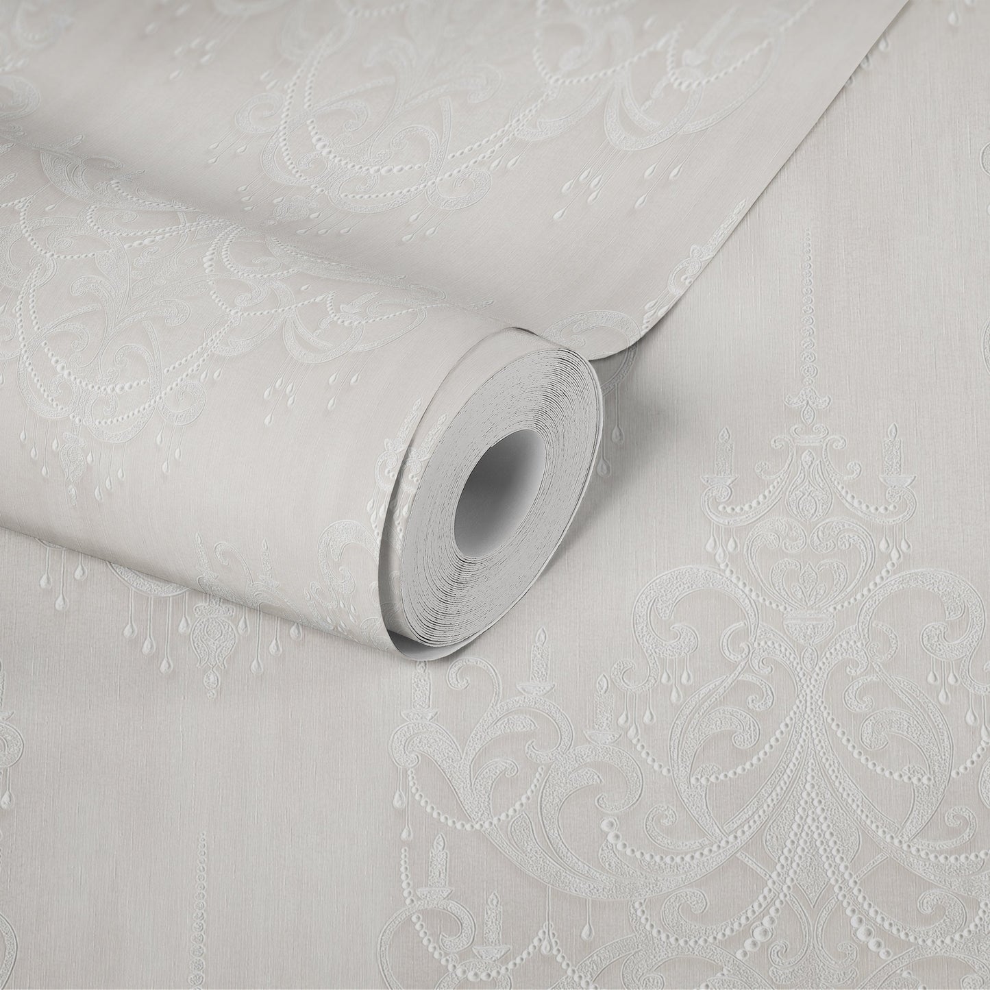 Livingwalls Mata Hari Vinyl-Vliestapete Weiß Grau 10,05 m x 0,53 m