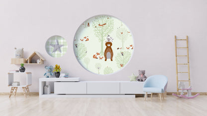 Fototapete Waldtiere Mint - 1,59 m x 2,80 m