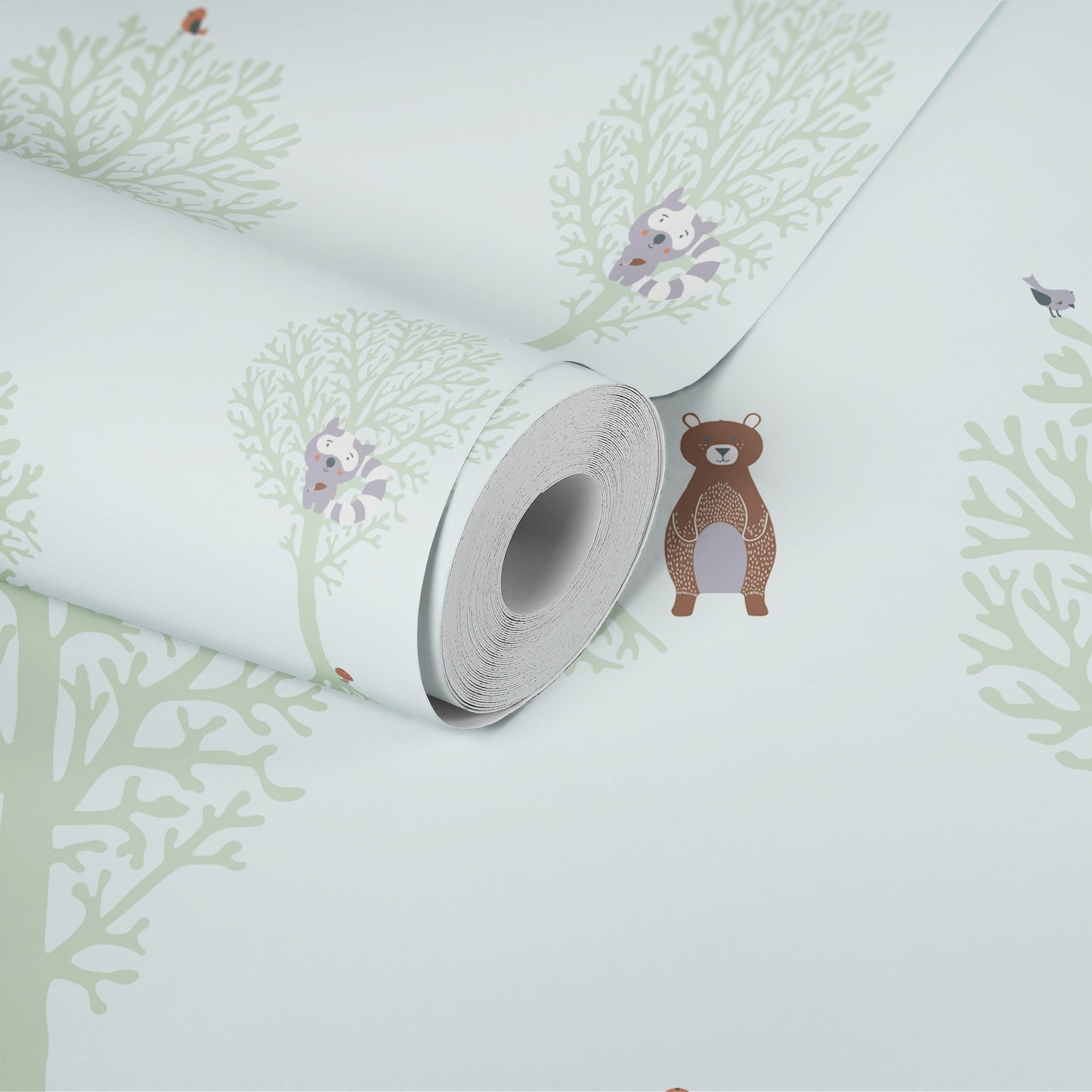 Fototapete Waldtiere Mint - 1,59 m x 2,80 m