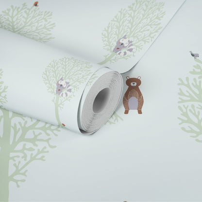 Fototapete Waldtiere Mint - 1,59 m x 2,80 m