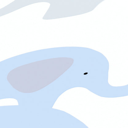 Fototapete Elefanten Blau - 1,59 m x 2,80 m