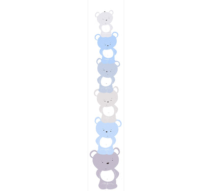 Fototapete Teddybären Blau Grau - 1,59 m x 2,80 m