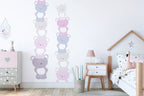 Fototapete Teddybären Rosa Lila - 1,59 m x 2,80 m