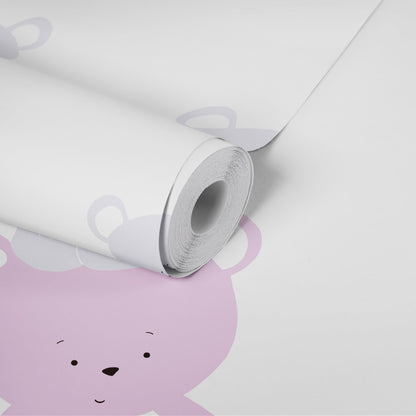 Fototapete Teddybären Rosa Lila - 1,59 m x 2,80 m