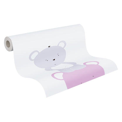 Fototapete Teddybären Rosa Lila - 1,59 m x 2,80 m