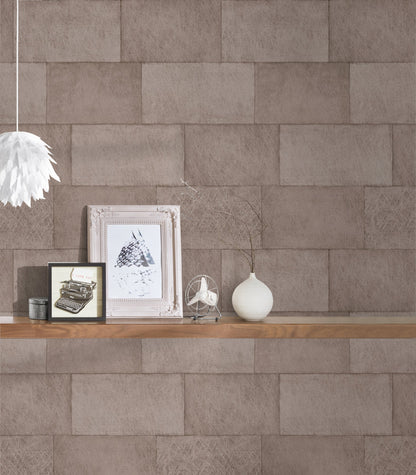 Livingwalls Titanium 3 Vliestapete Steinoptik Braun 10,05 m x 0,53 m