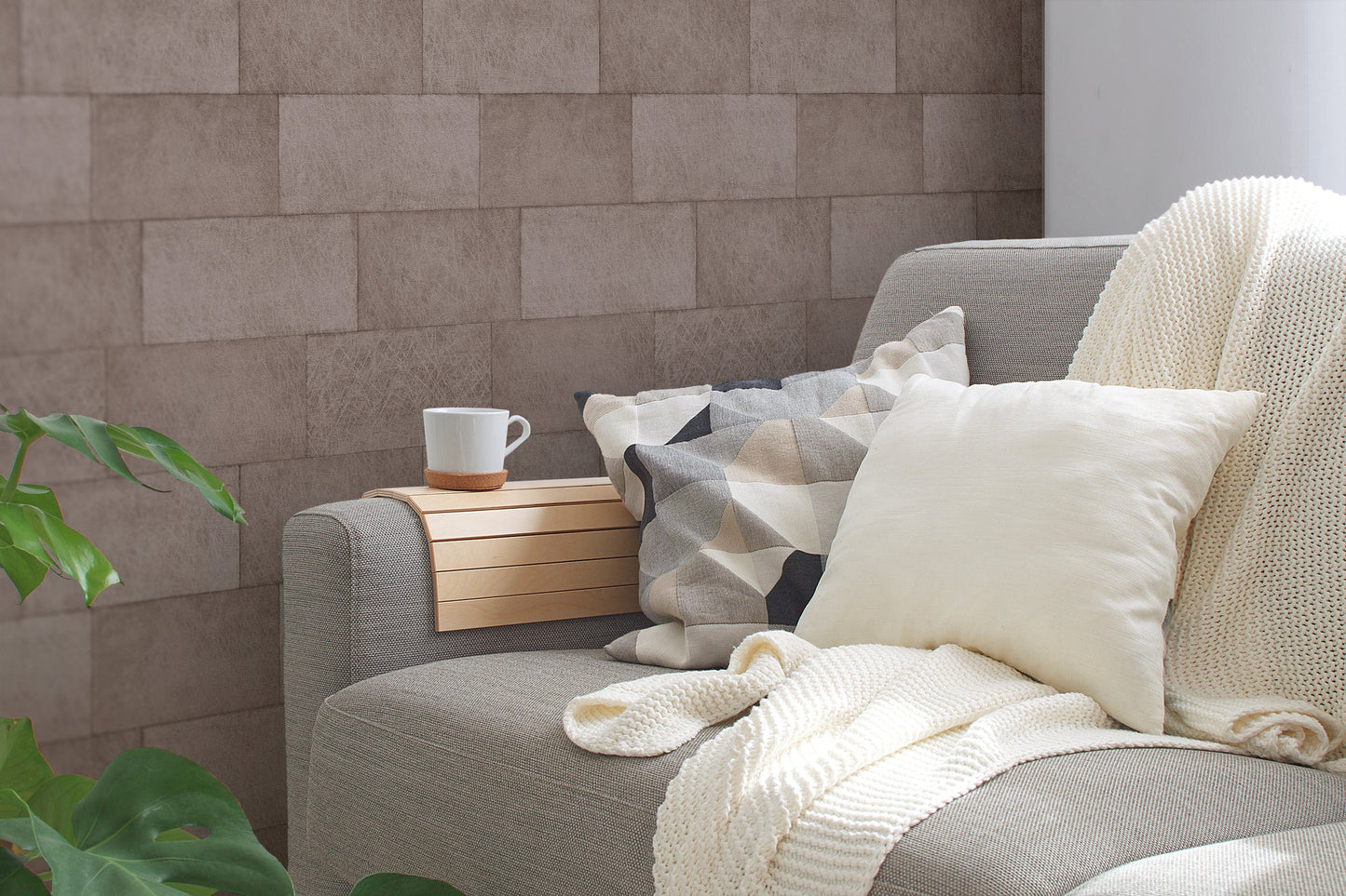 Livingwalls Titanium 3 Vliestapete Steinoptik Braun 10,05 m x 0,53 m