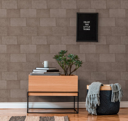 Livingwalls Titanium 3 Vliestapete Steinoptik Braun 10,05 m x 0,53 m