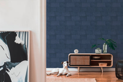 Livingwalls Titanium 3 Vliestapete Steinoptik Blau 10,05 m x 0,53 m
