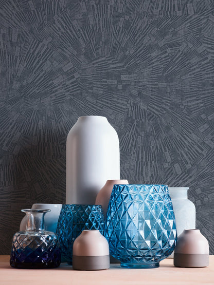 Livingwalls Titanium 3 Geometrische Vliestapete Blau 10,05 m x 0,53 m
