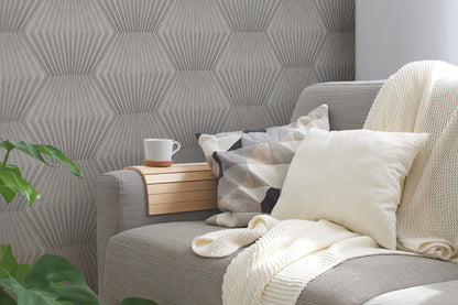 Livingwalls Titanium 3 Geometrische Vliestapete Silber Gold 10,05 m x 0,53 m