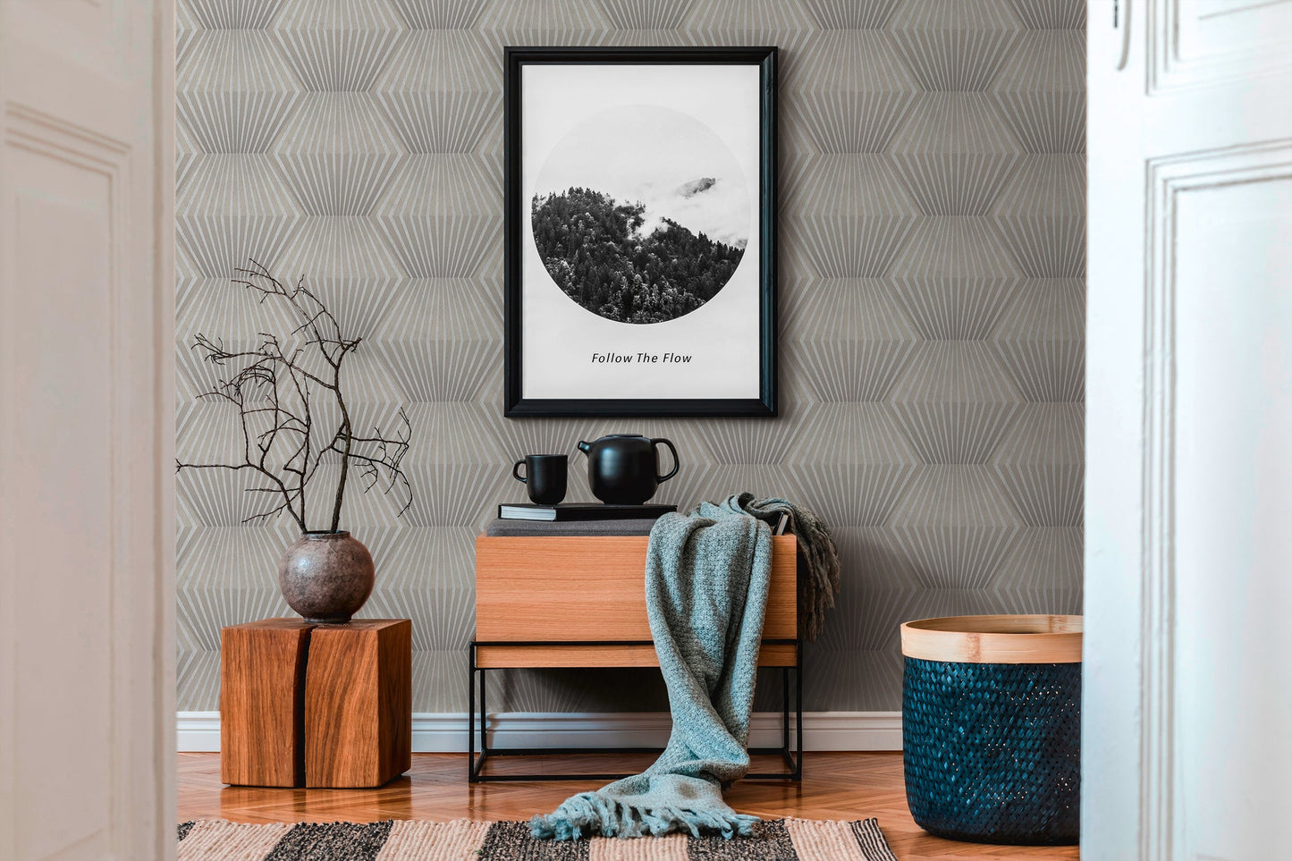 Livingwalls Titanium 3 Geometrische Vliestapete Silber Gold 10,05 m x 0,53 m