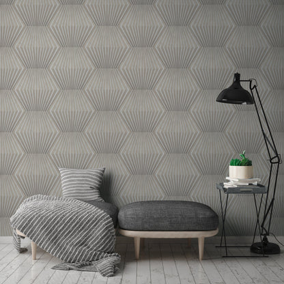 Livingwalls Titanium 3 Geometrische Vliestapete Silber Gold 10,05 m x 0,53 m