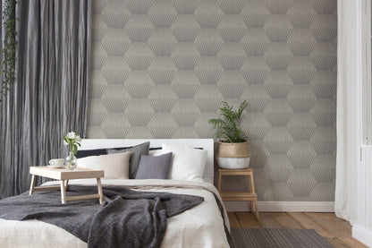 Livingwalls Titanium 3 Geometrische Vliestapete Silber Gold 10,05 m x 0,53 m