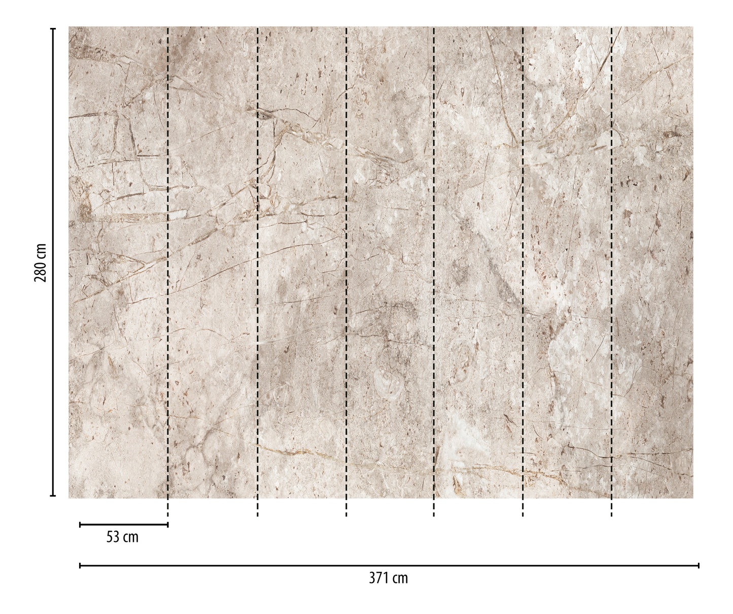 Fototapete Marmor Beige - 3,71 m x  2,80 m