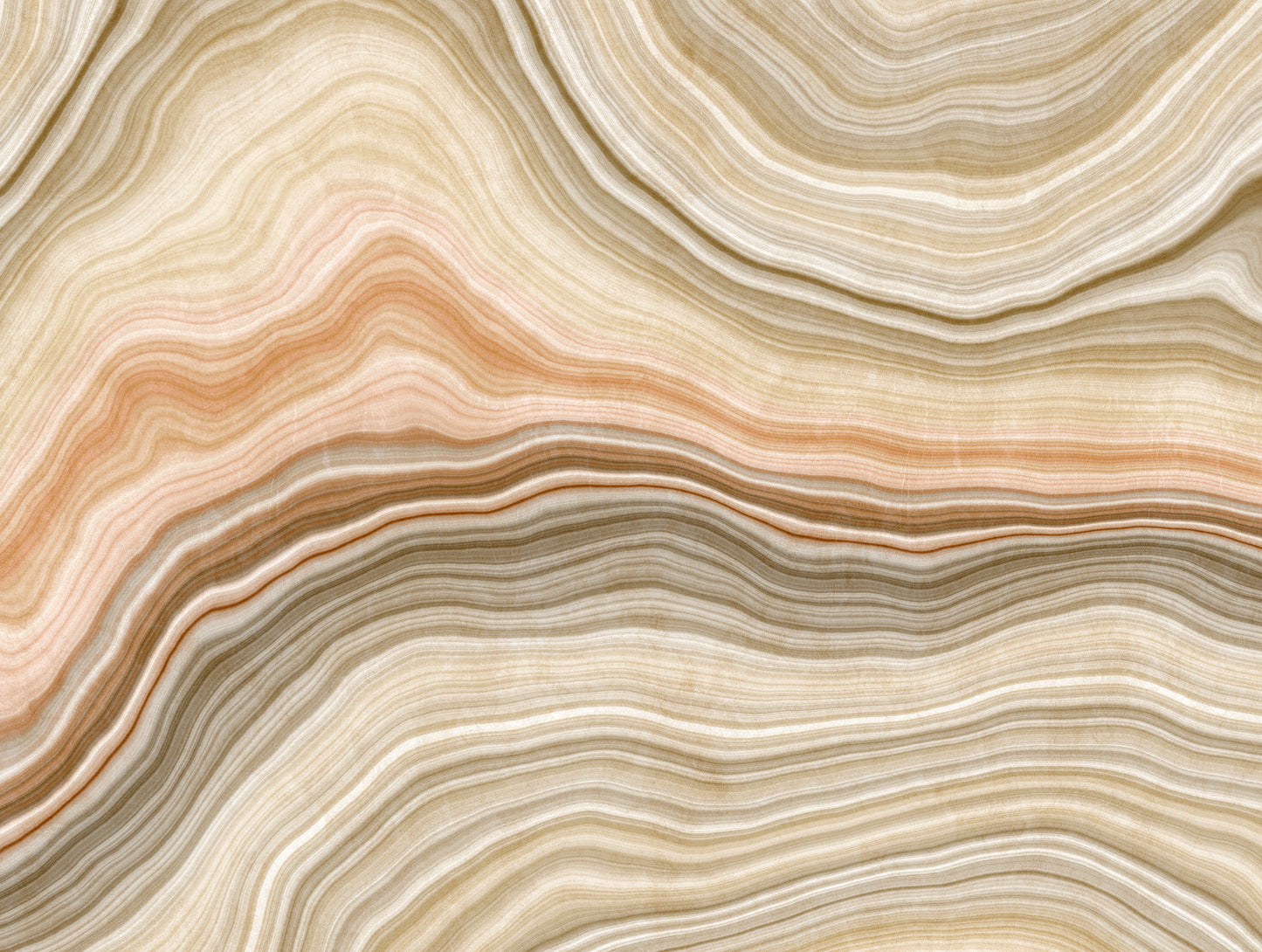 Fototapete Marmor Linien Beige Braun - 3,71 m x  2,80 m