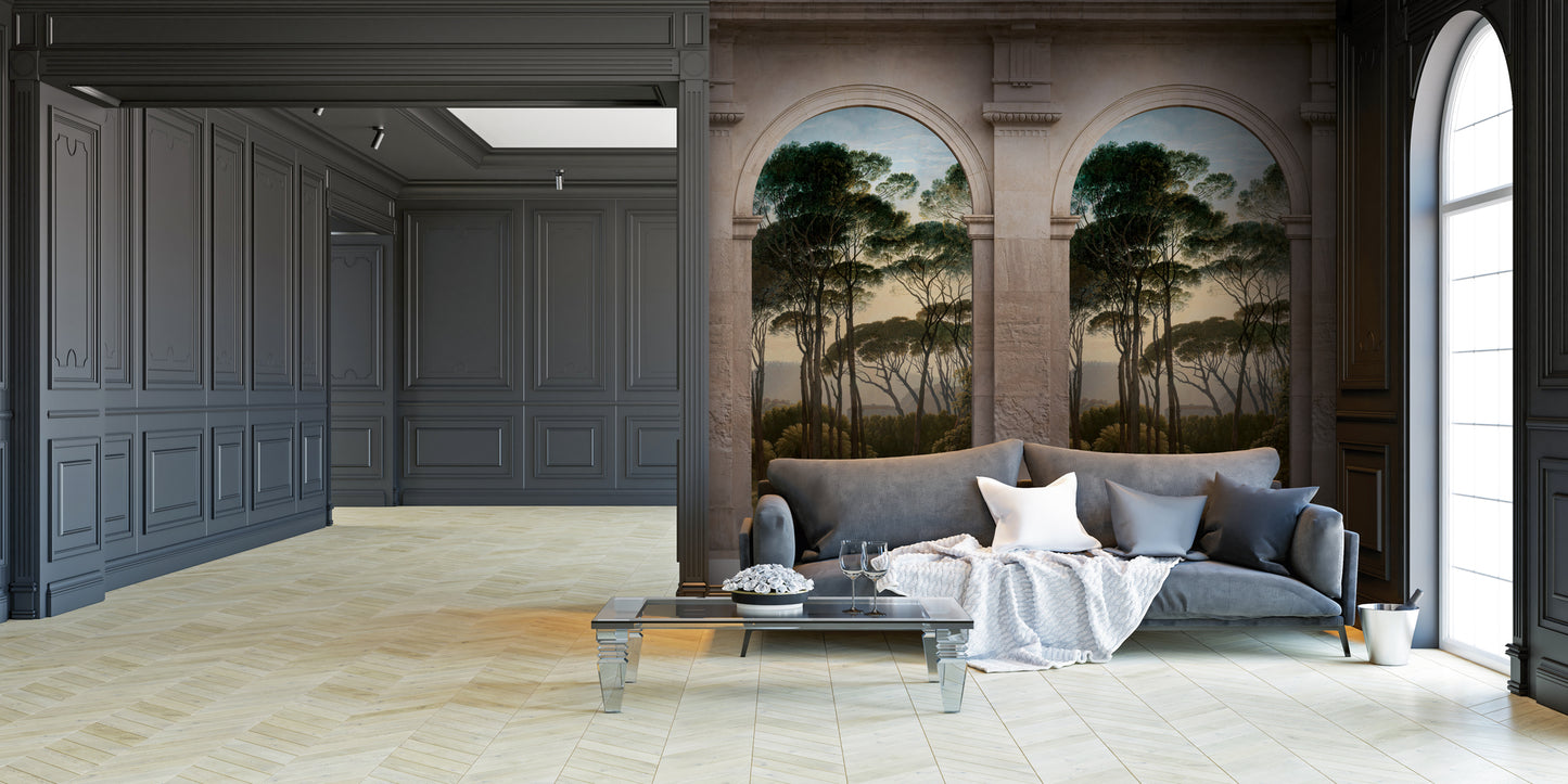 Fototapete Torbogen Landschaft Beige - 1,59 m x 2,80 m