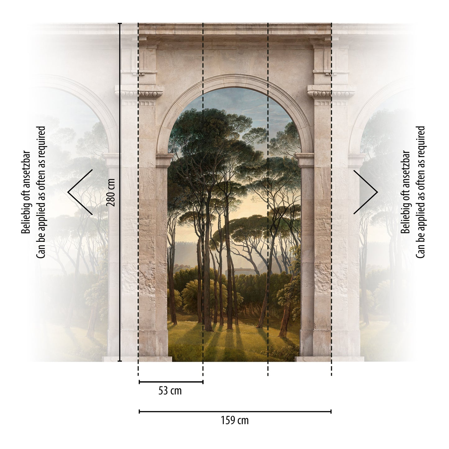Fototapete Torbogen Landschaft Beige - 1,59 m x 2,80 m