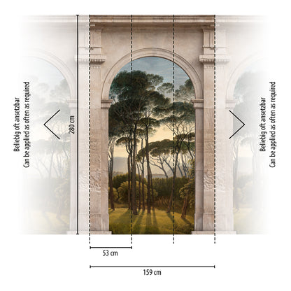Fototapete Torbogen Landschaft Beige - 1,59 m x 2,80 m