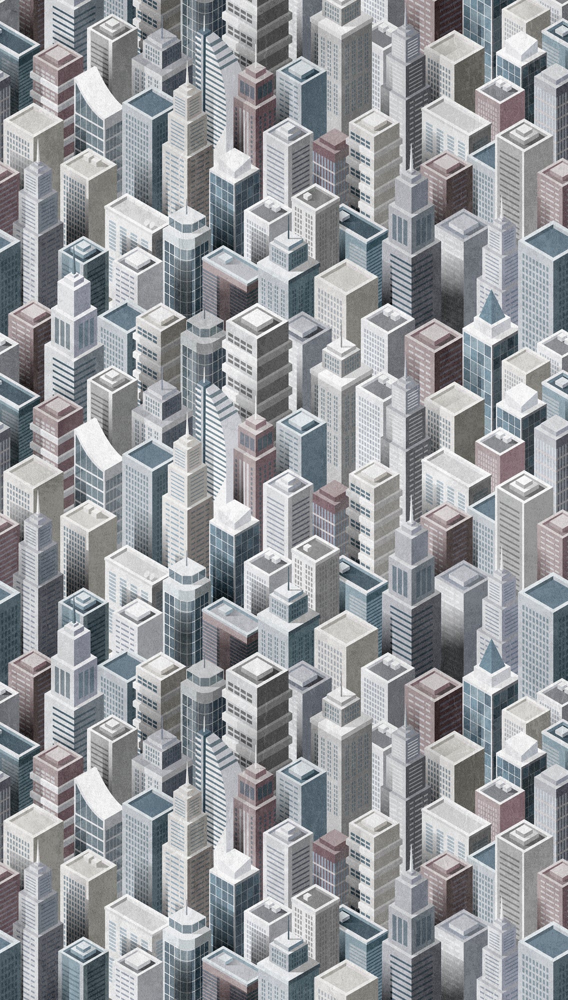 Fototapete Skyline Stadt Grau - 1,59 m x 2,80 m