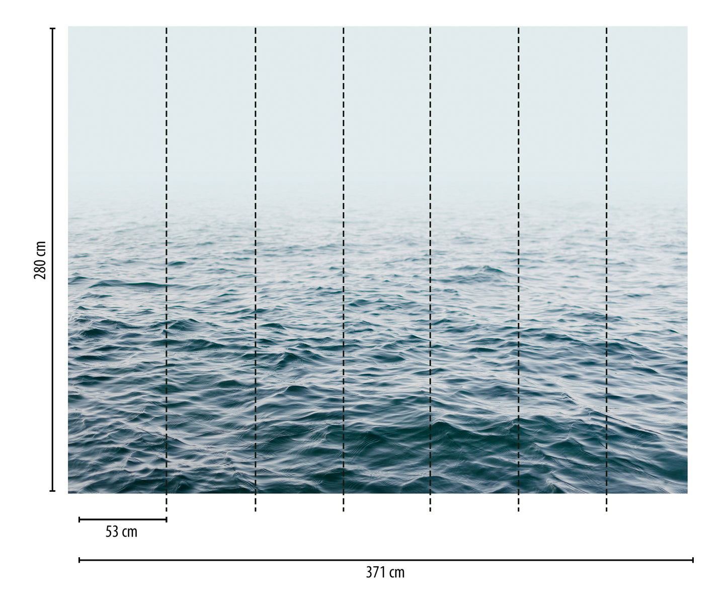Fototapete Meer Blau - 3,71 m x  2,80 m