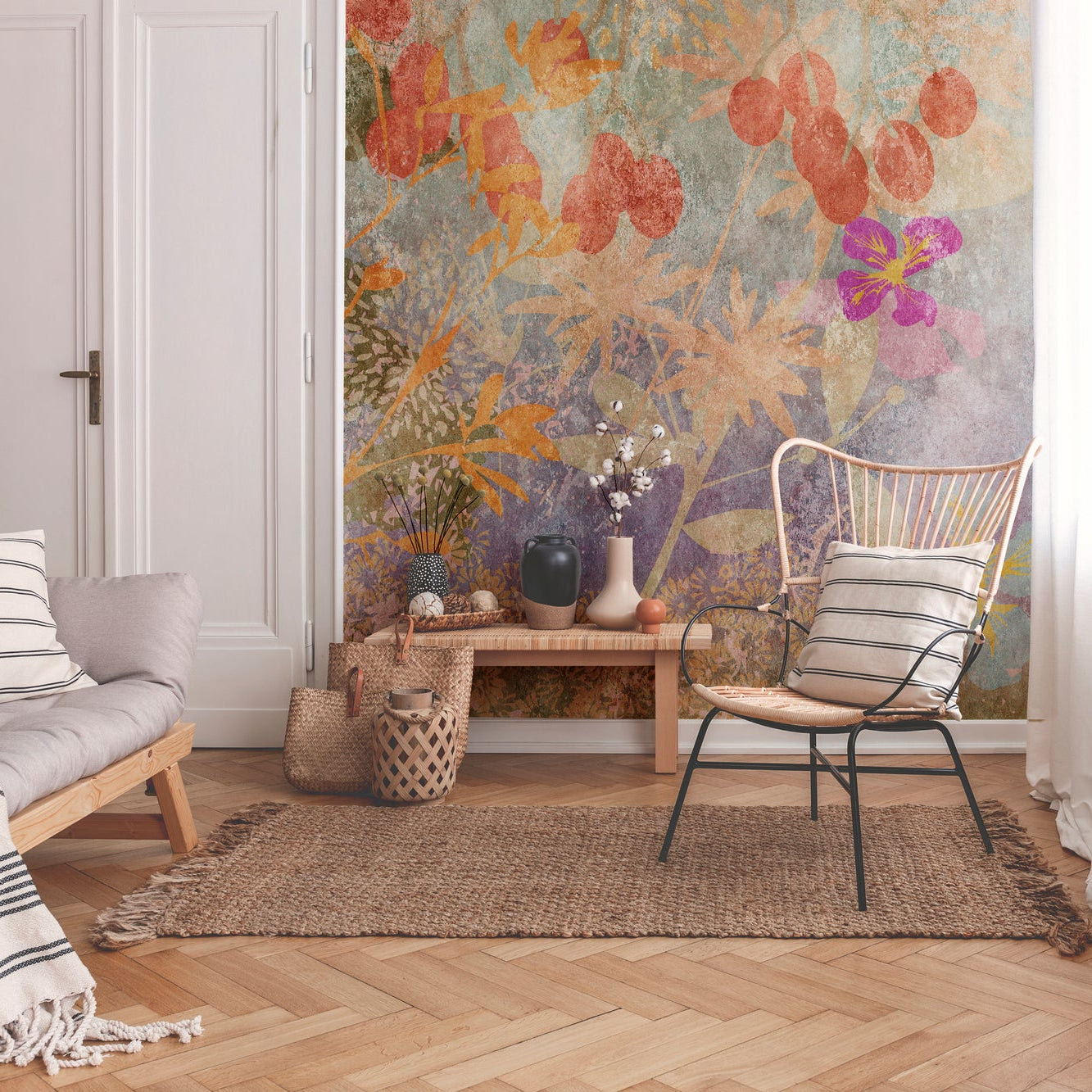 Fototapete Blumen Vintage – 3,71 x 2,8 m