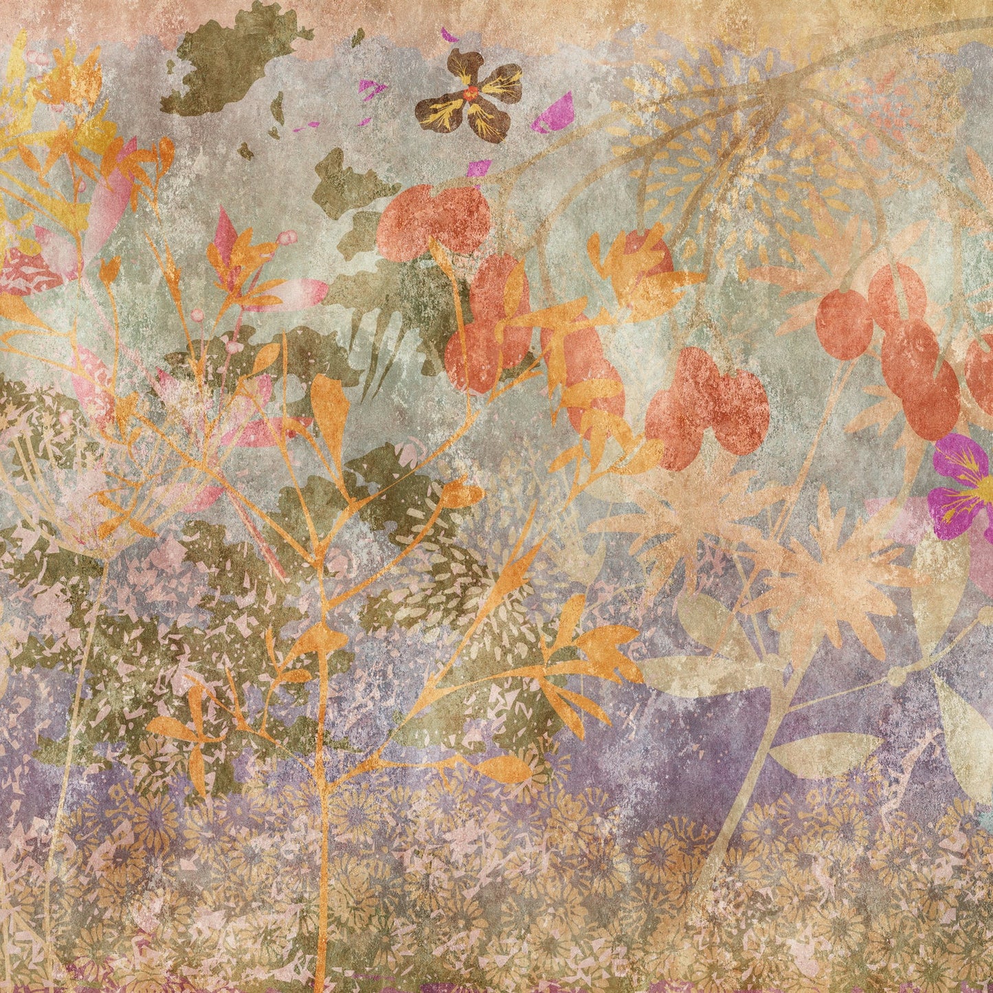 Fototapete Blumen Vintage – 3,71 x 2,8 m