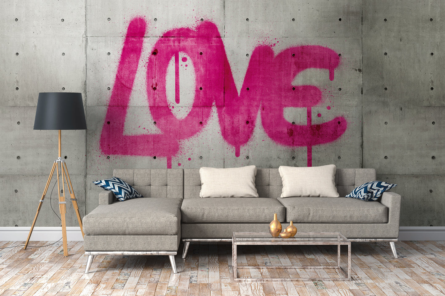 Fototapete Graffiti Pink - 3,71 m x  2,80 m