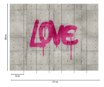 Fototapete Graffiti Pink - 3,71 m x  2,80 m