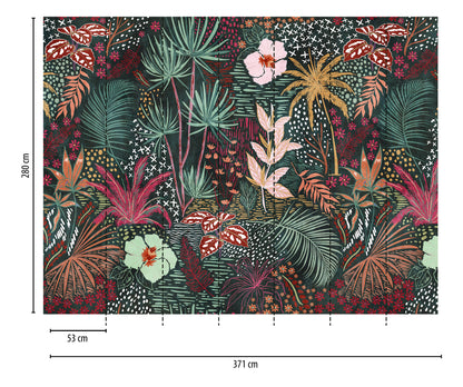 Fototapete Floral Jungle – 3,71 x 2,8 m