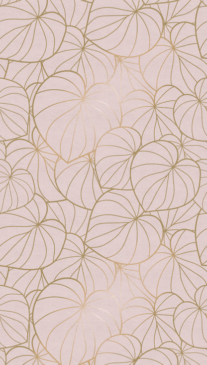 Fototapete Blätter Gold Beige – 1,59 m x 2,80 m