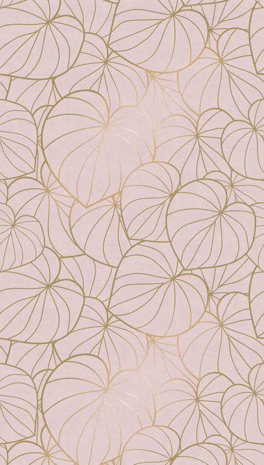 Fototapete Blätter Gold Beige – 1,59 m x 2,80 m