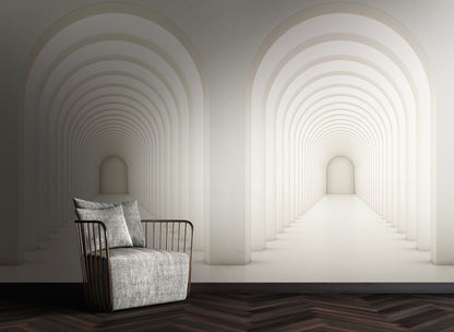 Fototapete Tunnel Bögen Beige – 1,59 m x 2,80 m