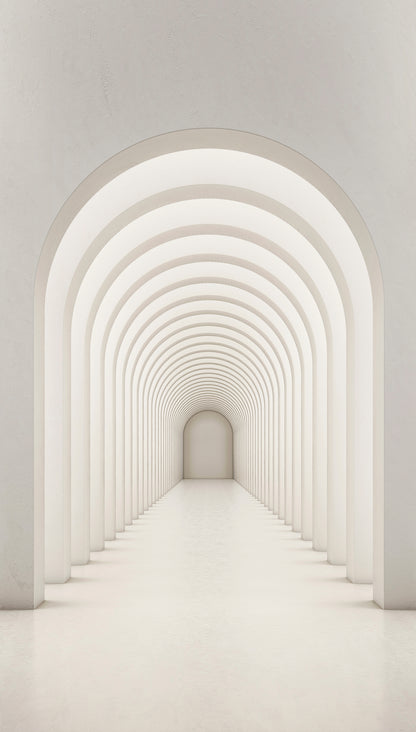 Fototapete Tunnel Bögen Beige – 1,59 m x 2,80 m