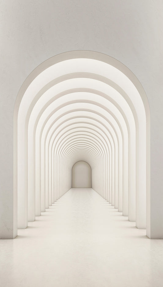 Fototapete Tunnel Bögen Beige – 1,59 m x 2,80 m