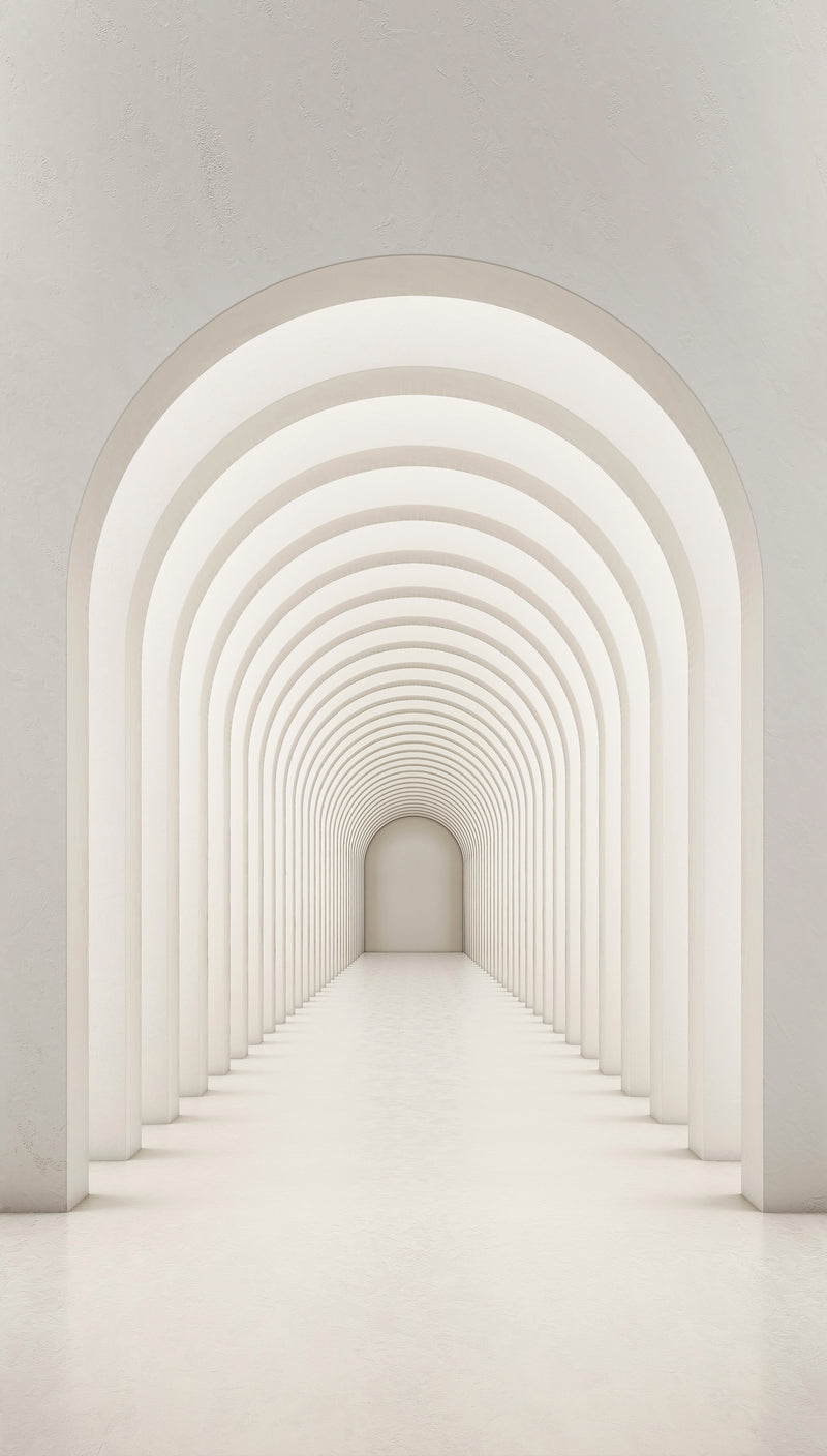 Fototapete Tunnel Bögen Beige – 1,59 m x 2,80 m