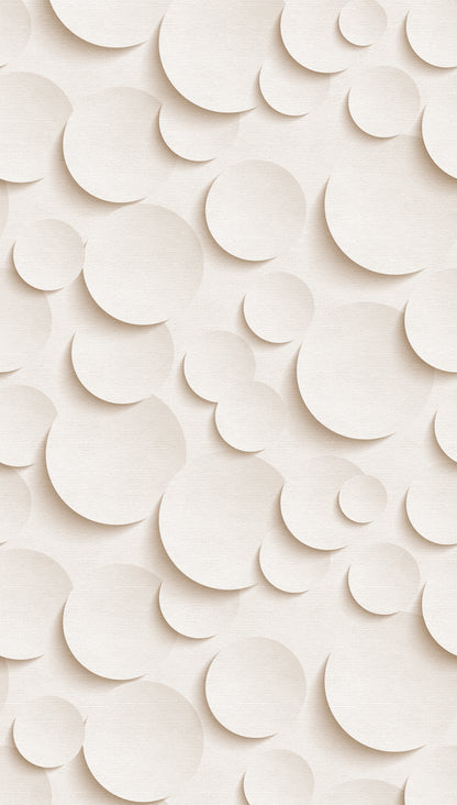 Fototapete 3D Kreise Beige – 1,59 m x 2,80 m
