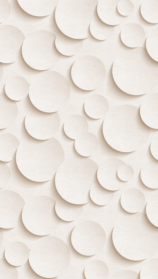 Fototapete 3D Kreise Beige – 1,59 m x 2,80 m