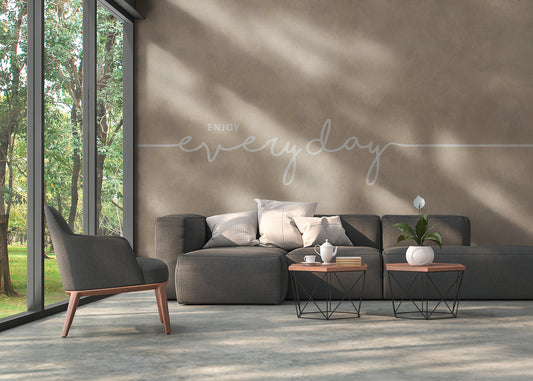 Fototapete Schrift Beige - 3,71 m x  2,80 m