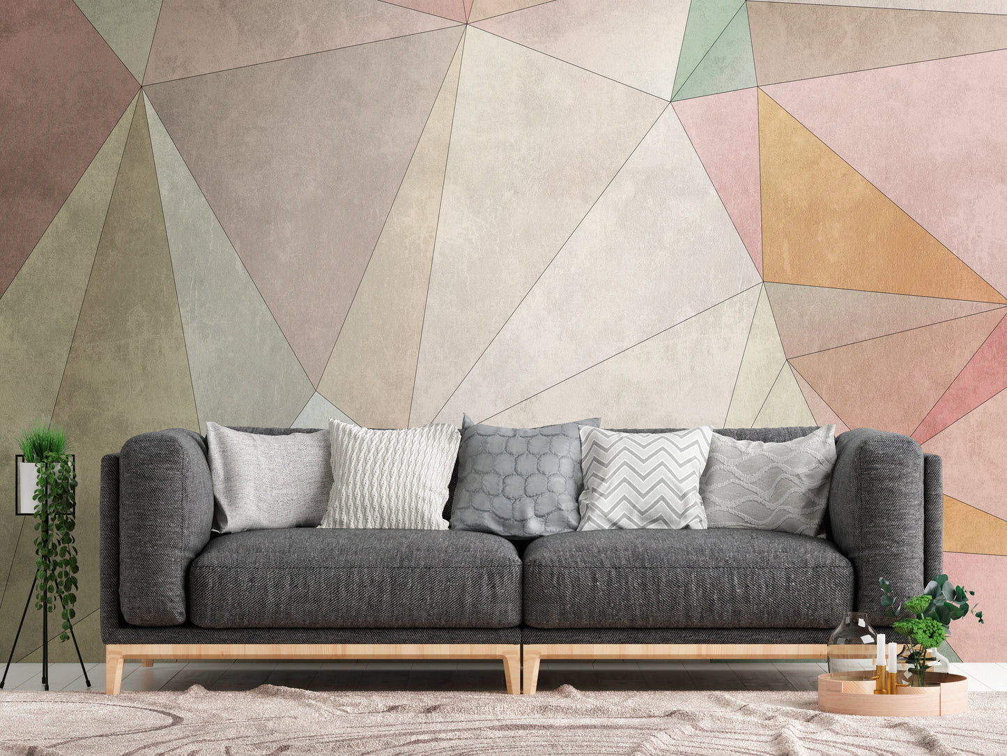 Fototapete Geometrisch Pastell - 3,71 m x  2,80 m