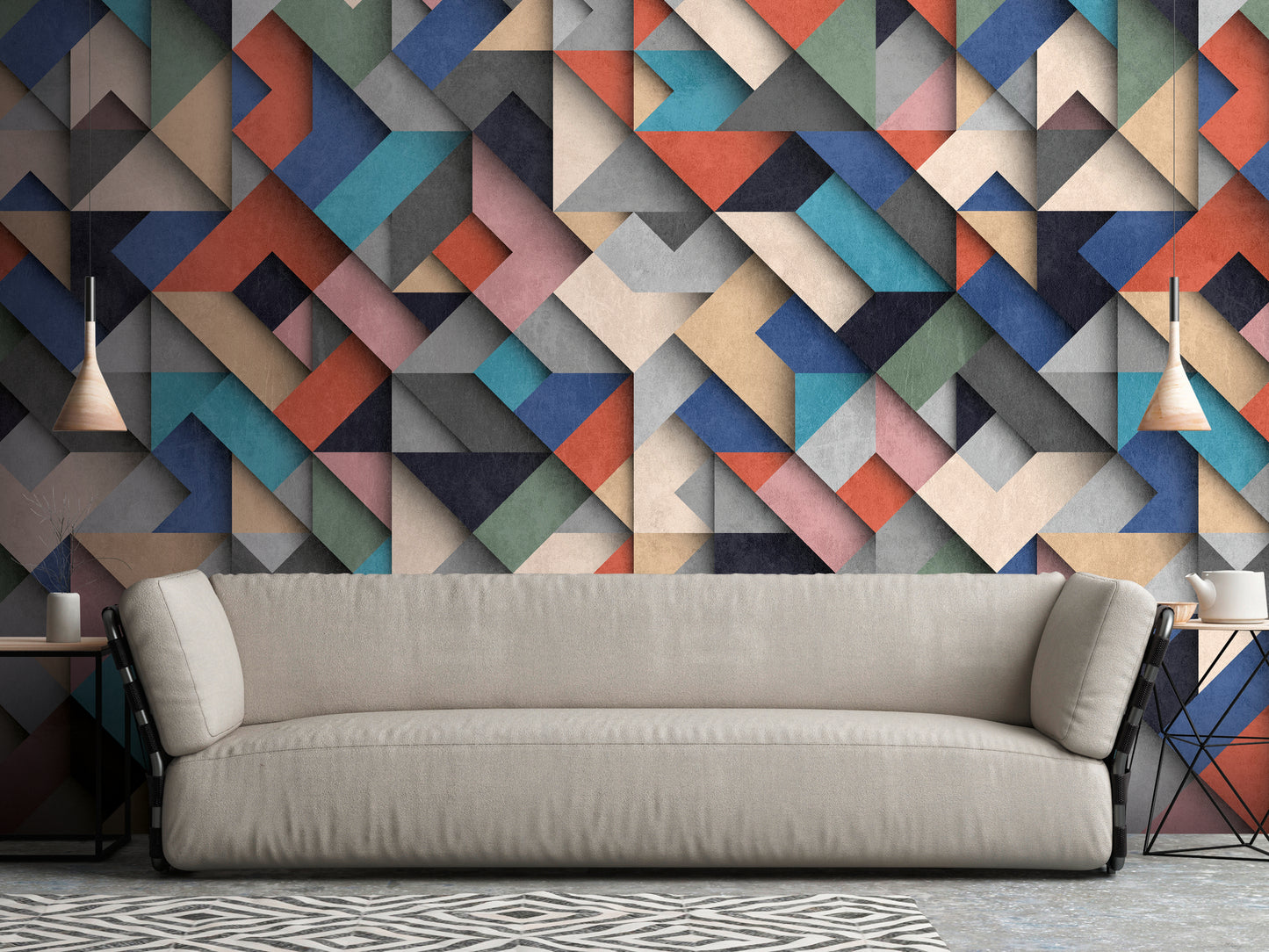 Fototapete Geometrisch Bunt - 3,71 m x  2,80 m
