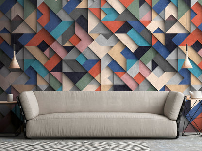 Fototapete Geometrisch Bunt - 3,71 m x  2,80 m