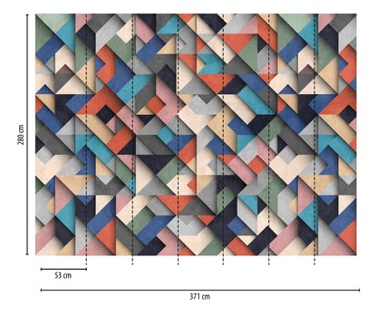 Fototapete Geometrisch Bunt - 3,71 m x  2,80 m